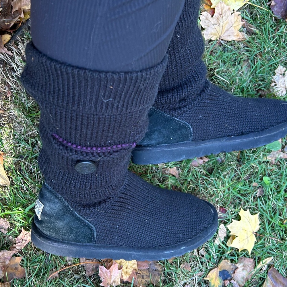 UGG black sweater boots womens size 9